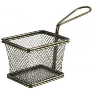 Black Serving Fry Baskets Small Rectangular