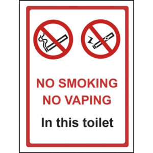 No Smoking Or Vaping In This Toilet Sign - Rigid Polypropylene-0
