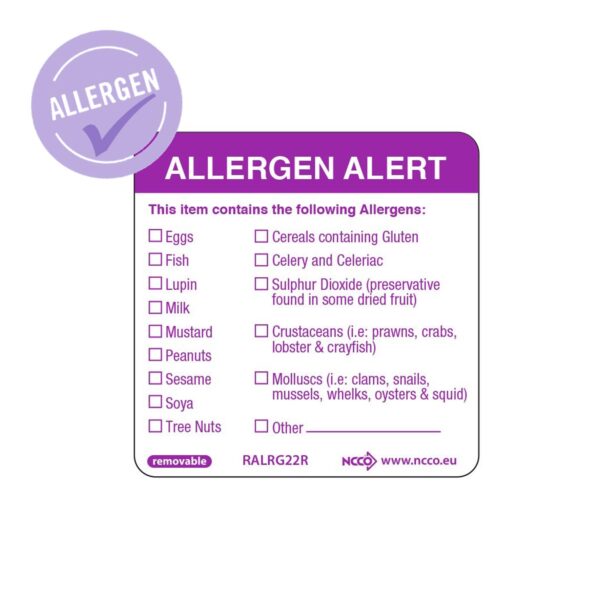 50X50mm Removable Allergen Label (500)-12292