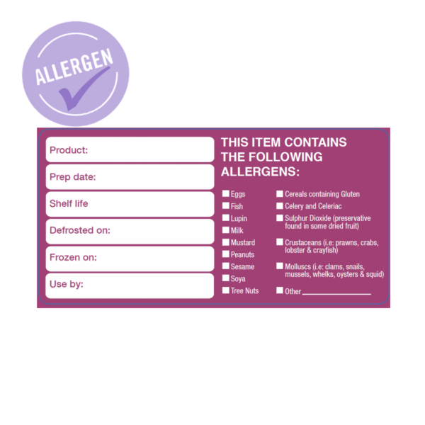 50x100mm Removable Product/Allergen Label (500)-12293