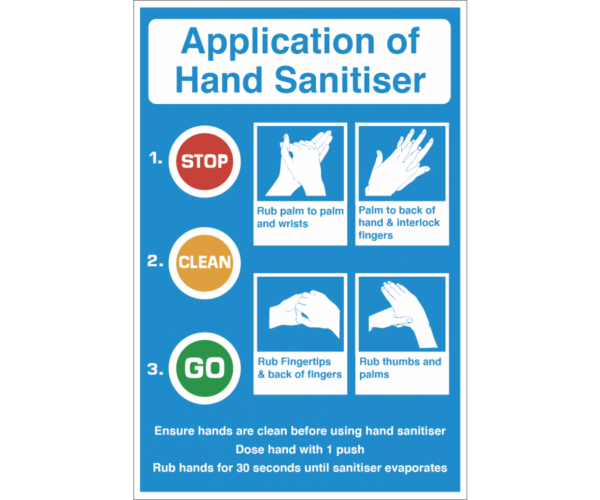 Application of Hand Sanitiser Vinyl Sticker