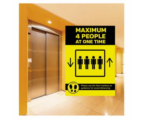 Maximum 4 People Lift Sign-0
