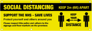 8ft x 3ft Social Distancing Banner
