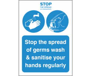 Stop The Spread of Germs Vinyl Sticker Notice-0