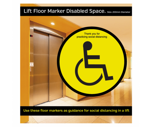 Disabled Symbol Social Distancing Lift Floor Graphic-0