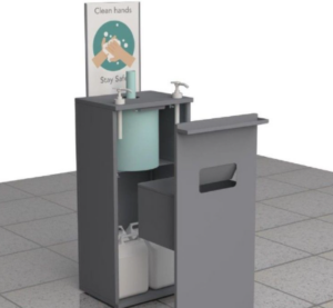 Hand Sanitiser Station with Twin Pump & Paper Towel Dispenser