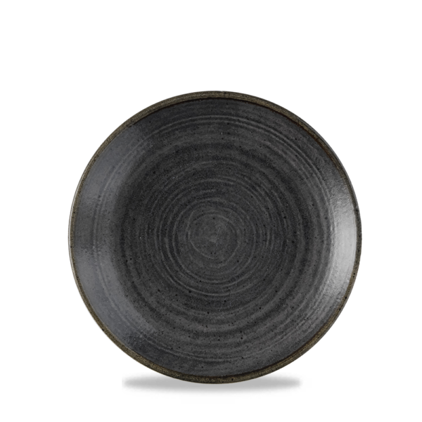 Churchill Super Vitrified Stonecast Raw Coupe Plate - Black 16.5cm-0