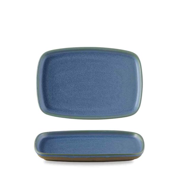 Churchill Super Vitrified Emerge Rectangular Plate - Oslo Blue - 25.1 Inch