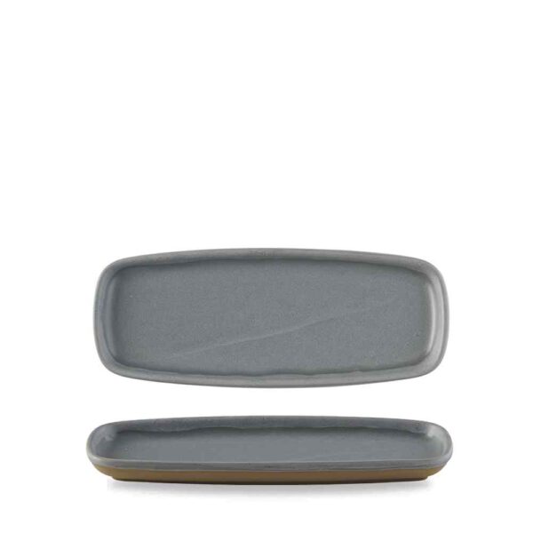 Churchill Super Vitrified Emerge Rectangular Plate - Seattle Grey - 8.6 Inch