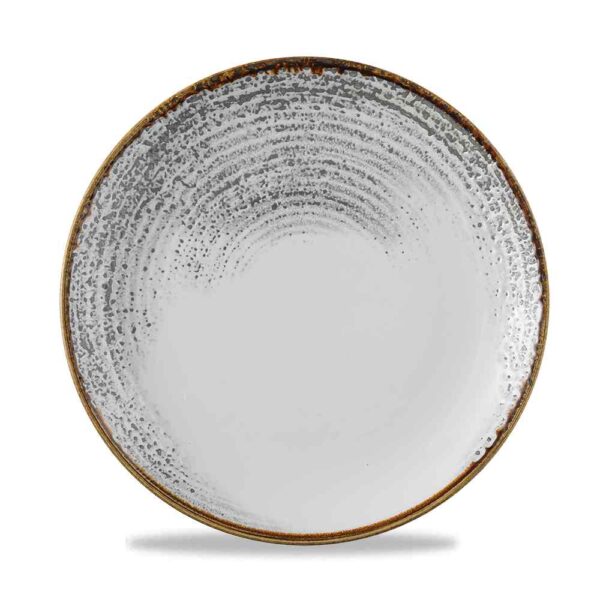 Churchill Super Vitrified Studio Prints Homespun Accents Coupe Plate - Jasper Grey - 35.5 Inch