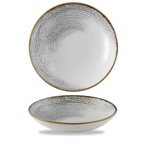 Churchill Super Vitrified Studio Prints Homespun Accents Coupe Bowl - Jasper Grey - 30 Inch