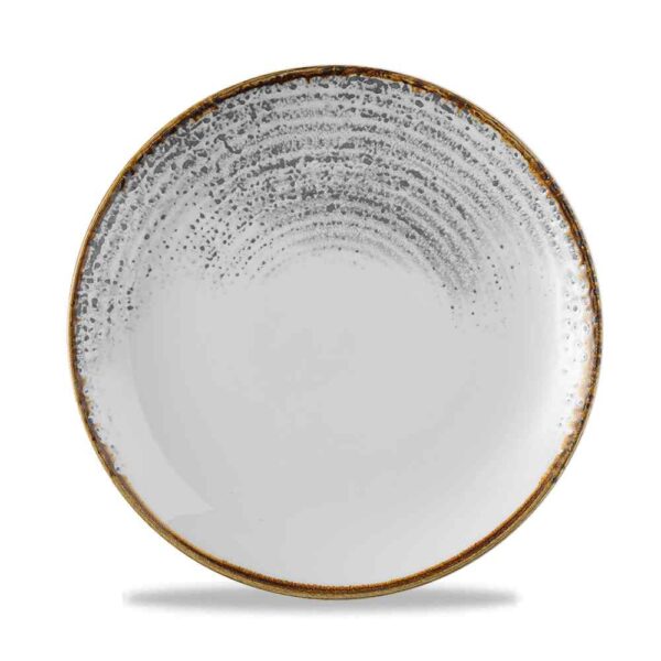 Churchill Super Vitrified Studio Prints Homespun Accents Coupe Plate - Jasper Grey - 22 Inch