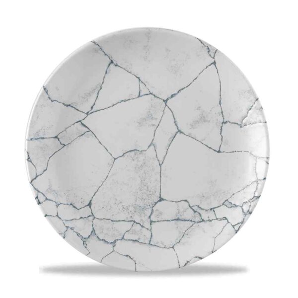 Churchill Super Vitrified Studio Prints Kintsugi Coupe Plate - Pearl Grey - 28.8 Inch