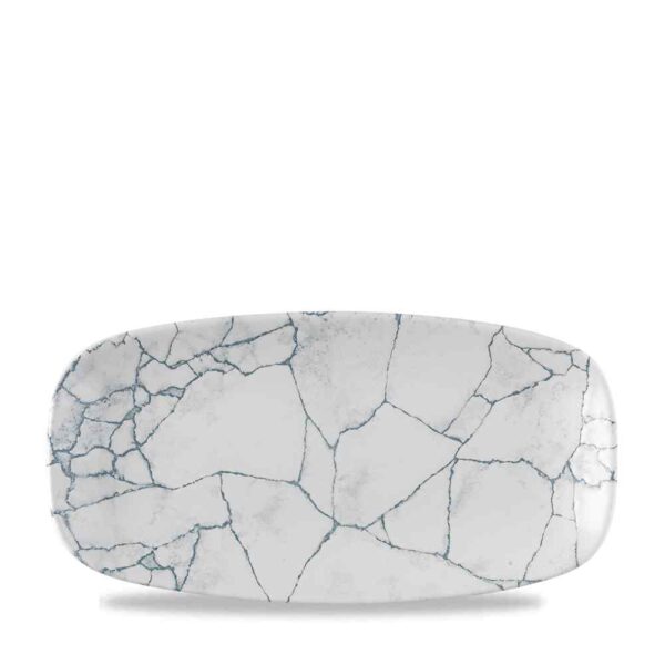 Churchill Super Vitrified Studio Prints Kintsugi Oblong Plate - Pearl Grey - 24.8 Inch
