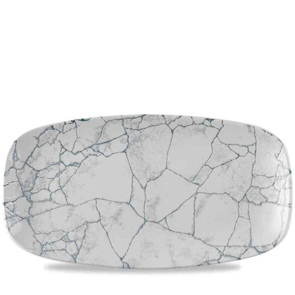 Churchill Super Vitrified Studio Prints Kintsugi Oblong Plate - Pearl Grey - 18.2 Inch
