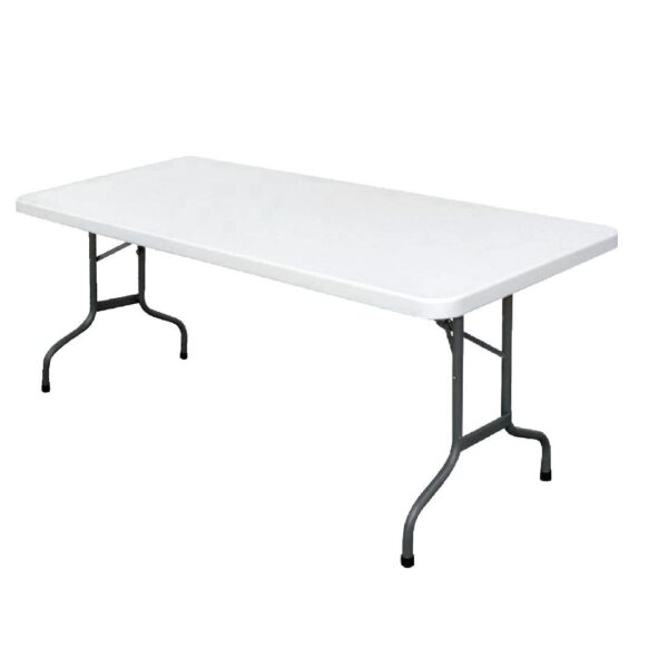 Bolero PE Rectangular Folding Table White 6ft (Single)-0