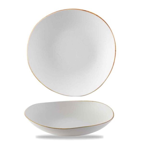 Churchill Super Vitrified Stonecast Melamine Trace Bowl - Barley White - 25.5 Inch