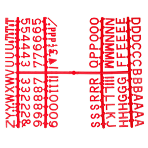 1/2 Inch Letter Set - (660 characters) Red
