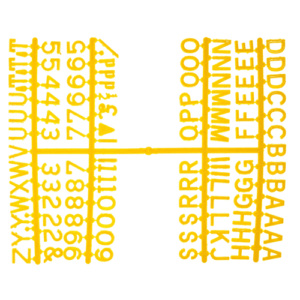 1/2 Inch Letter Set - (660 characters) Yellow