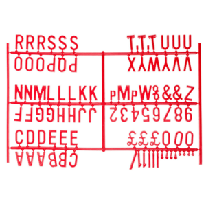 3/4 Inch Letter Set - (540 characters) Red