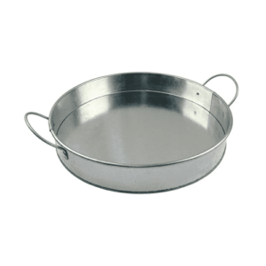 12 Inch Serving Platter - Round - Galvanised Tin