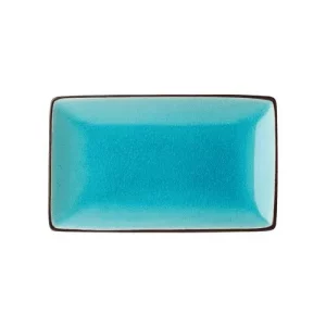 Utopia Soho Rectangular Plate Aqua 21 x 14cm/8.5 x 5.5"