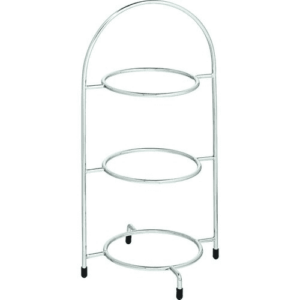 Chrome 3 Tier Plate Stand 15.5" (39cm)