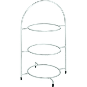 Chrome 3 Tier Plate Stand 16.5" (42cm)