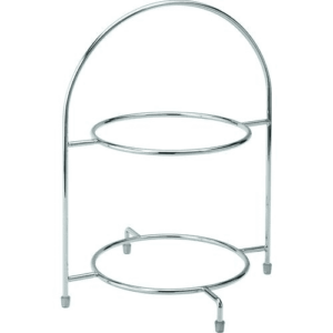 Chrome 2 Tier Cake Plate Stand 12.5" (32cm)