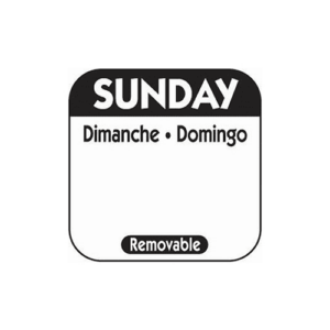 25mm Sunday Removable Day Labels (1000)