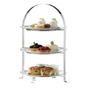 3 Tier Chrome Serving Stand (max 26cm plates)-0