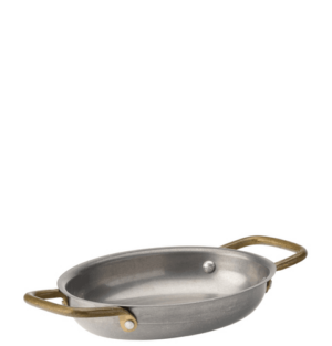 Vintage Steel Oval Dish 16.5 x 12.5cm
