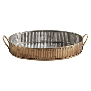 Serving Tray Antique Brass 31cm-0
