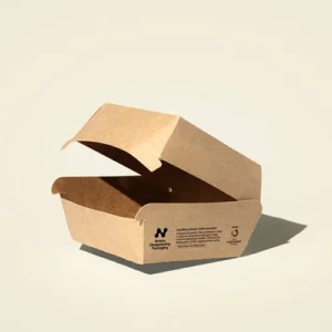 Notpla Burger Box Clamshell Brown