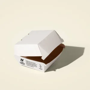 Notpla Burger Box Clamshell White