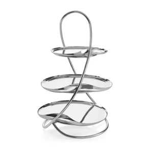 Robert Welch Drift Bright Finish V Cake Stand Including Trays 42cm/16.5"