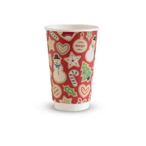A picture of Vegware 89-Series Double Wall Christmas Cup 450ml/16oz