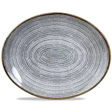 Churchill Super Vitrified Homespun Oval Plate Stone Grey 26.6cm/10.5"