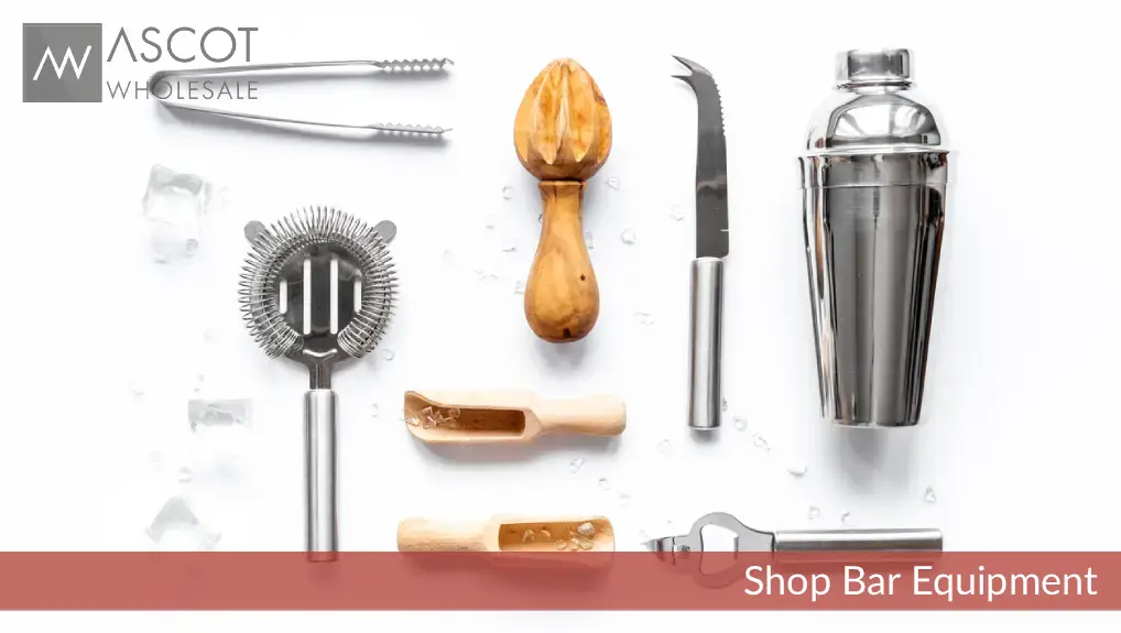 image of a collection of bar tools on a white background