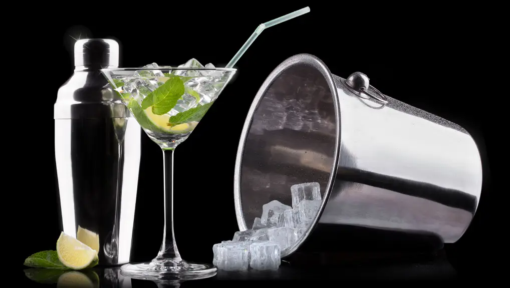 Image of Ice bucket on black background