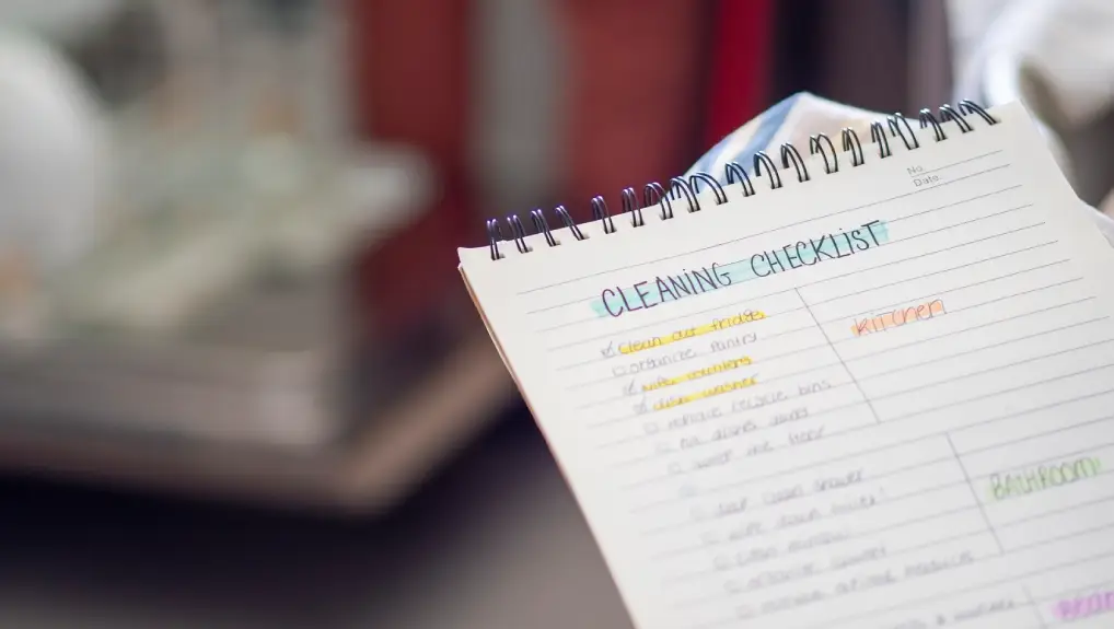 Image of Cleaning checklist for planning routine