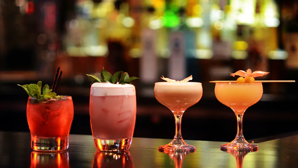 Image of Craft Cocktail Assortment on Well Lit Bar