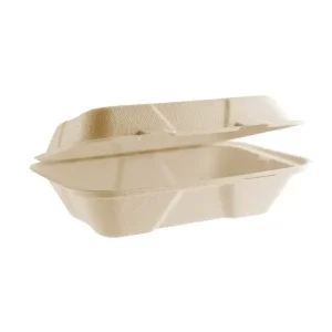 Vegware Nourish Moulded Fibre Large Clamshell 245 x 155mm / 9 x 6" (Natural)