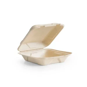 Vegware Nourish Moulded Fibre Lunch Box 205mm/8" Square (Natural)