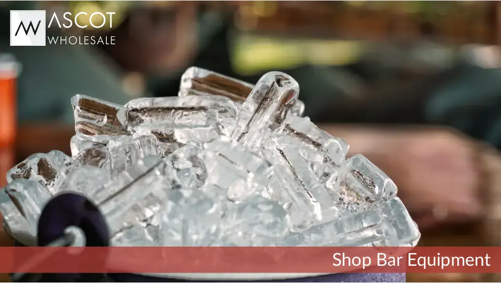 Close up image of an ice bucket part of the ice tool essentials for every bar setup