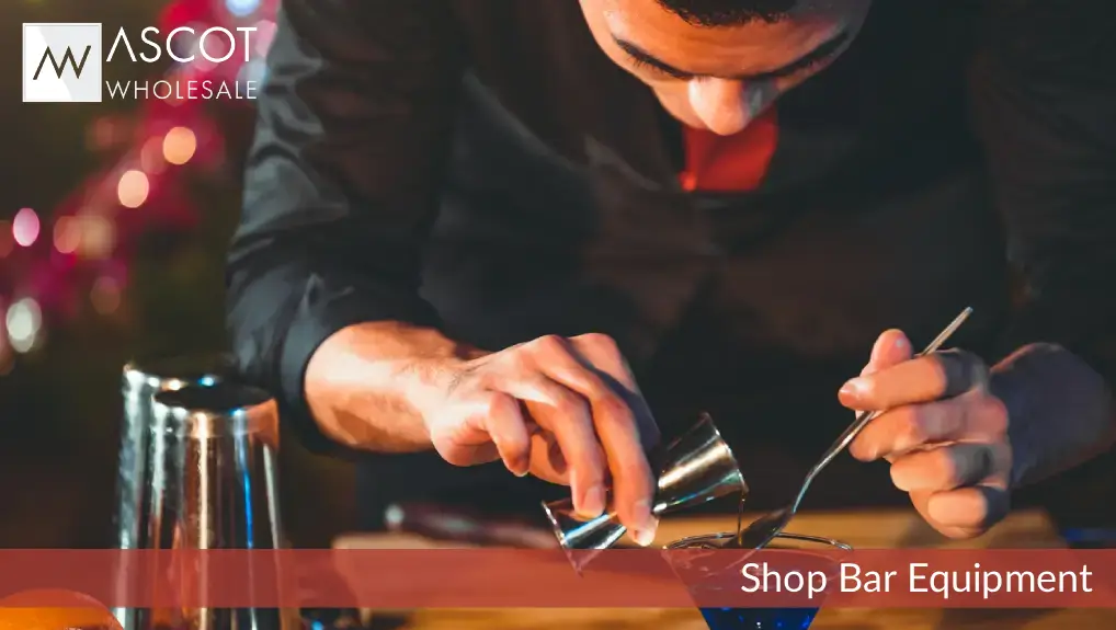Close up image of a bartender creating a precision and consistency of cocktail making