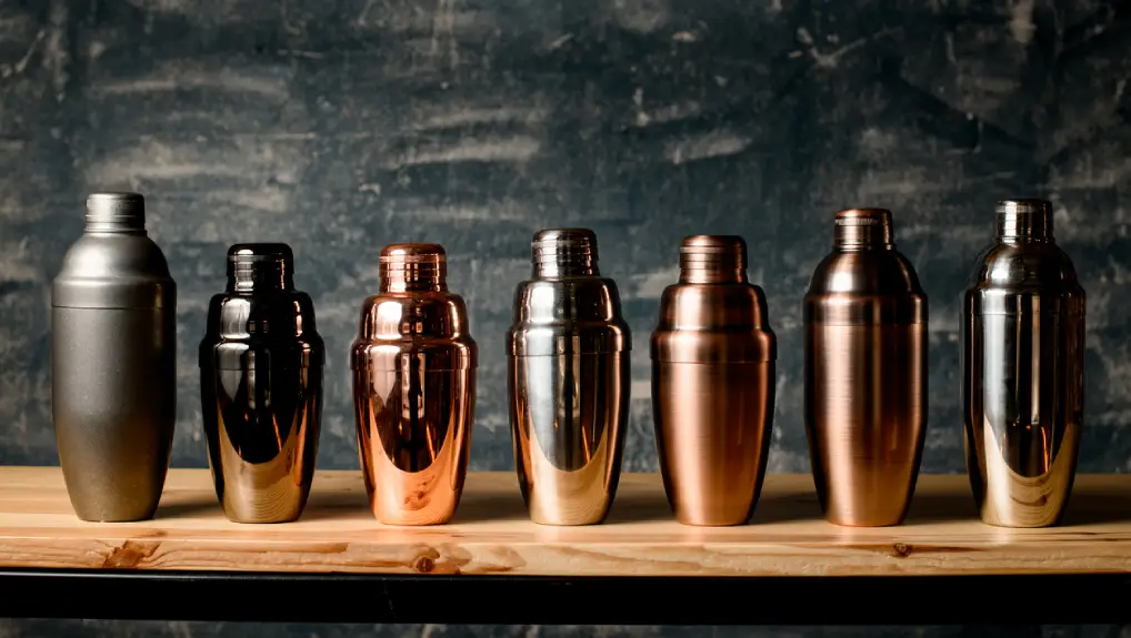Close up image of 7 shakers a Boston, Cobbler, and French Shakers: A Comparison Guide
