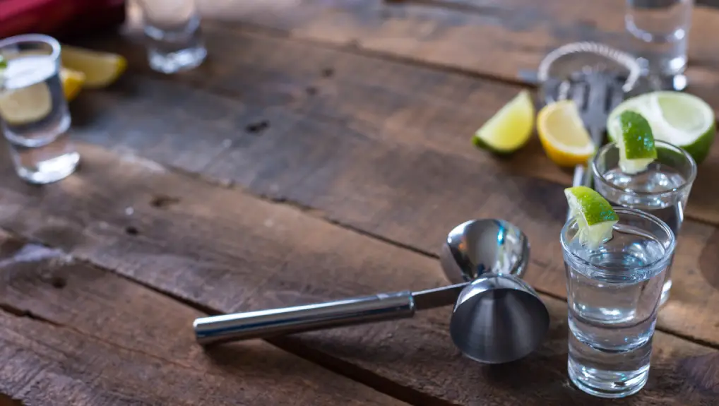 Close up image of a double sided jigger cocktail tool for new mixologist