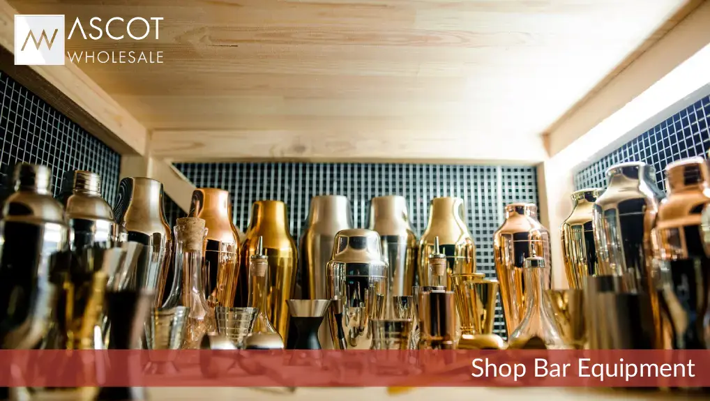 Image of essential bar tools and their function the image shows a view of a bar tool shelve with assorted bar tools.