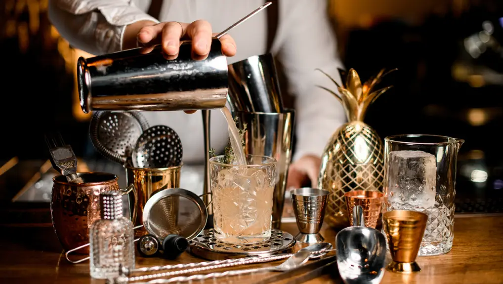 An image of a variety of bar equipment used to make a plethora of cocktails